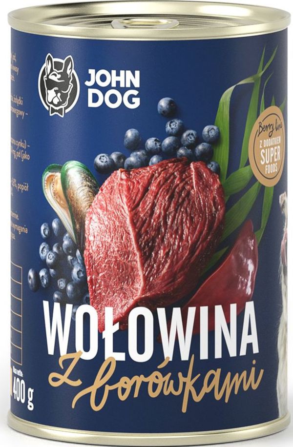 John Dog John Dog Berry ενήλικα βοδινό με βακκίνια 400g