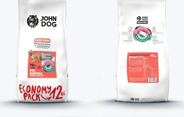John Dog John Dog GOOD FORM ADULT Χοιρινό με Βοδινό 12kg Μεσαίες και Μεγάλες Φυλές - ξηρή τροφή για σκύλους