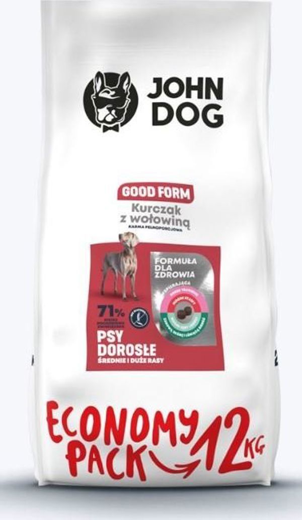 John Dog JOHN DOG GOOD FORM KURCZAK Z WOLOWINA DOROSLE SREDNIE I DUZE RASY 12kg