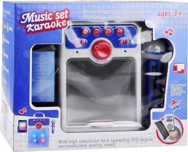 Μουσικό ηχείο Jokomisiada μπλε Boombox για παιδιά με μικρόφωνο IN0167