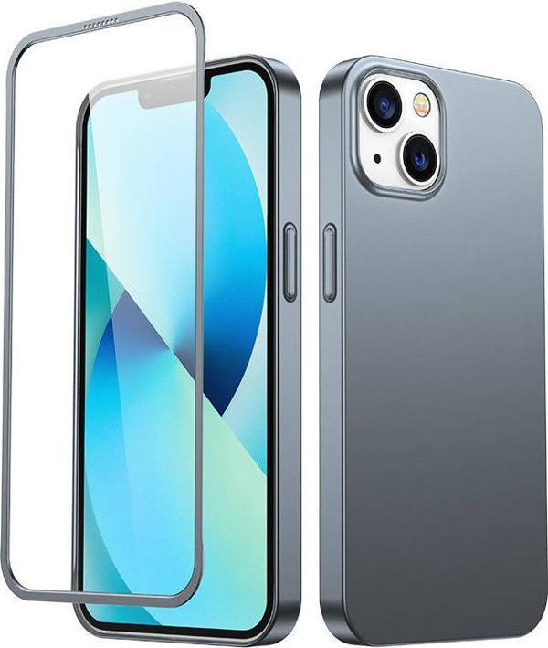 Joyroom Θήκη 360 Full Body για iPhone 13 + Σκληρυμένο Γυαλί Προστασίας Οθόνης, Γκρι (JR-BP927)