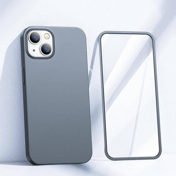 Joyroom Θήκη 360 Full Body για iPhone 13 + Σκληρυμένο Γυαλί Προστασίας Οθόνης, Γκρι (JR-BP927)