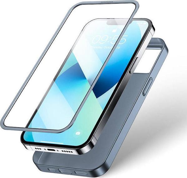 Joyroom Θήκη 360 Full Body για iPhone 13 + Σκληρυμένο Γυαλί Προστασίας Οθόνης, Γκρι (JR-BP927)