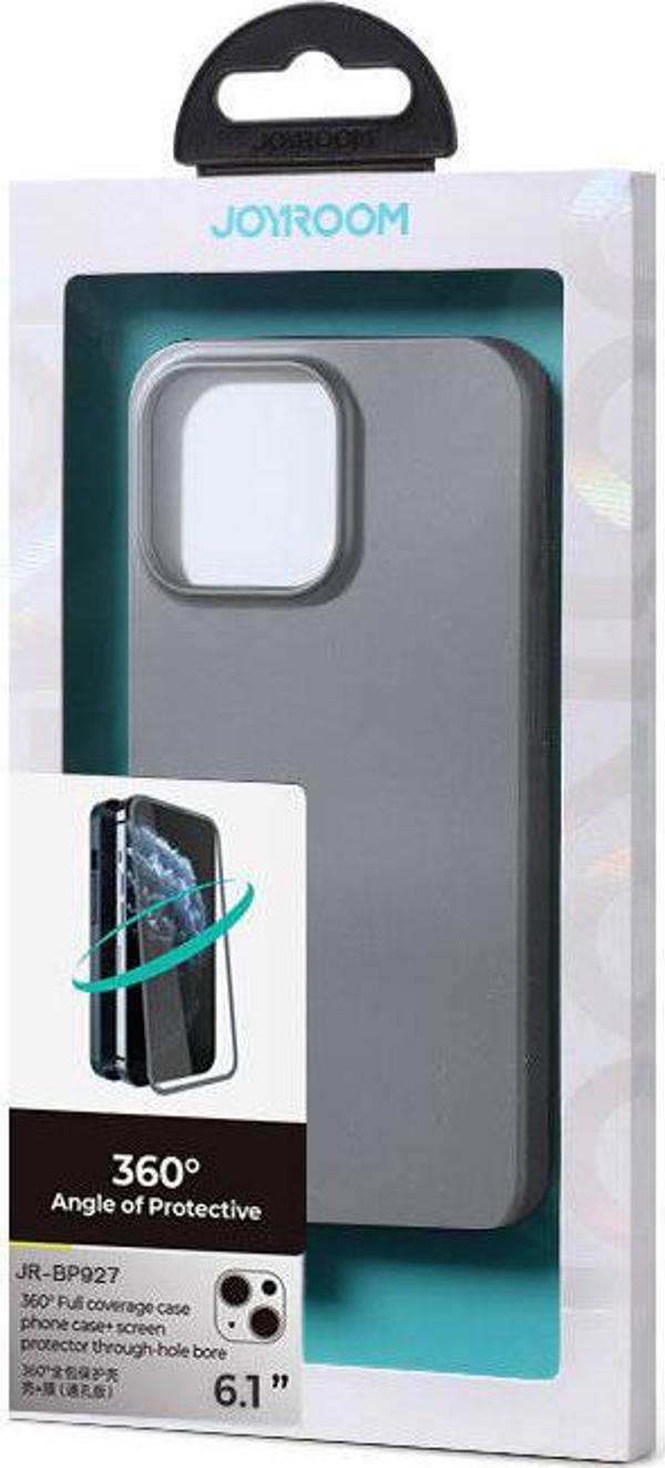 Joyroom Θήκη 360 Full Body για iPhone 13 + Σκληρυμένο Γυαλί Προστασίας Οθόνης, Γκρι (JR-BP927)