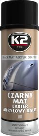 K2 Ματ Μαύρο Ακρυλικό Σπρέι Βερνίκι 500ml (L340)