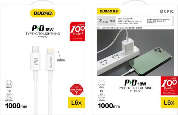 Καλώδιο USB Dudao USB-C 1m Λευκό