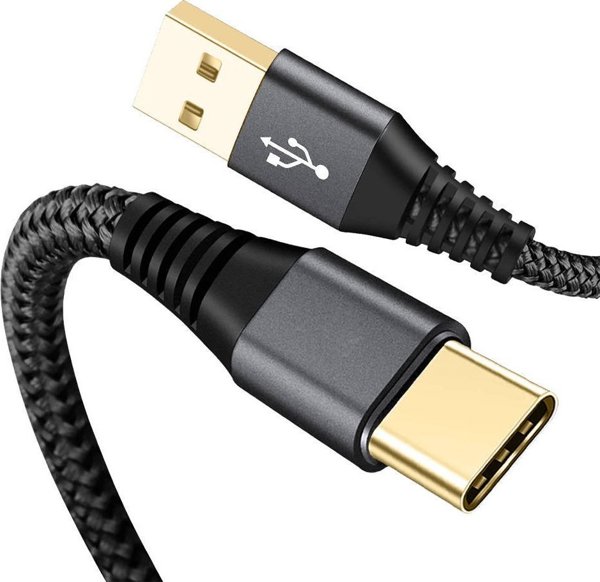 Καλώδιο USB-A σε USB-C NoName 2m με Πλεξούδα, Γκρι