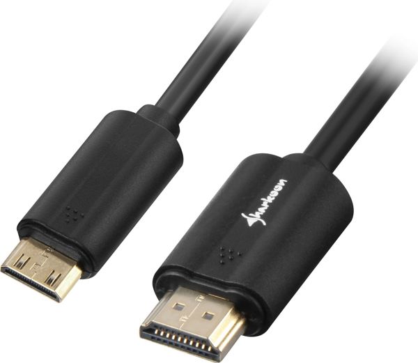 Kabel Sharkoon HDMI Mini - HDMI 1m czarny (4044951017997)