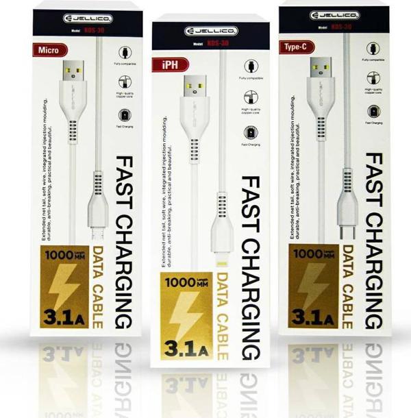 Kabel USB Jellico USB-A - microUSB 1 m Bialy
