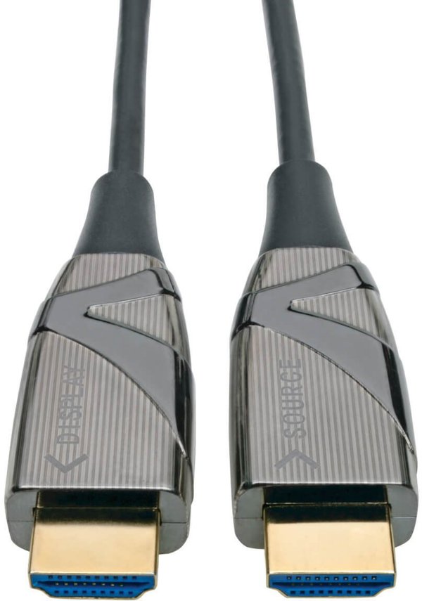 Kabel Eaton Eaton Tripp Lite Series 4K HDMI Fiber Active Optical Cable (AOC) - 4K 60 Hz, HDR, 4:4:4 (M/M), 30 m (98 ft.) - HDMI-Kabel - HDMI mannlich zu HDMI mannlich - 30 m - Glasfaser - Schwarz - aktiv