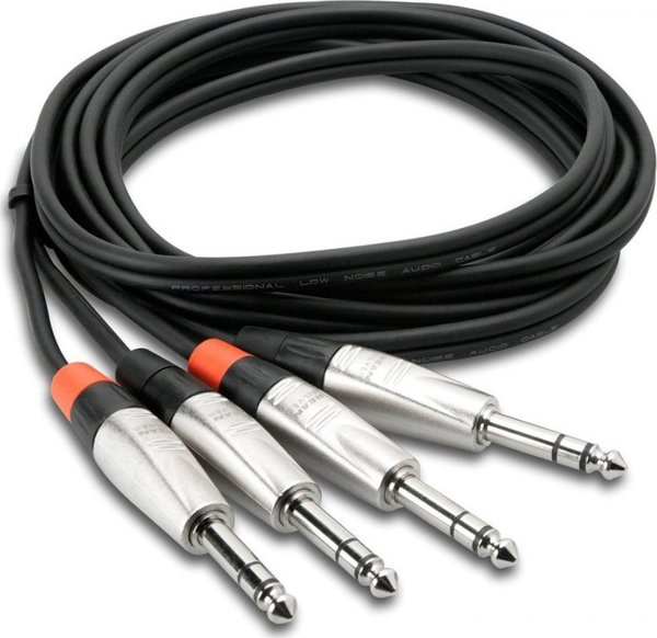 Hosa HSS-010X2 Καλώδιο Ήχου Jack 6.3mm Stereo σε Jack 6.3mm Stereo 3m Ασημί