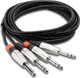 Hosa HSS-010X2 Καλώδιο Ήχου Jack 6.3mm Stereo σε Jack 6.3mm Stereo 3m Ασημί