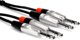 Hosa HSS-010X2 Καλώδιο Ήχου Jack 6.3mm Stereo σε Jack 6.3mm Stereo 3m Ασημί