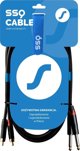 Kabel SSQ Jack 6.3 mm x2 - RCA (Cinch) x2 3m czarny (SS-1429)