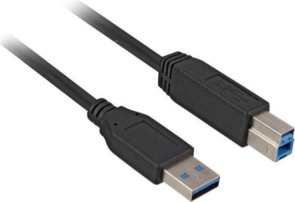 Kabel USB Sharkoon USB-A - USB-B 2 m Czarny (4044951015641)