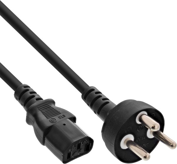 InLine Καλώδιο Τροφοδοσίας Denmark, 3x1.00mm², H05VV-F, 5m, Μαύρο