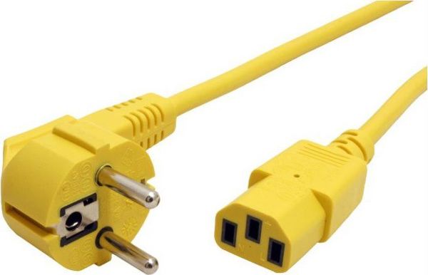 Roline Καλώδιο Τροφοδοσίας Οθόνης IEC 320-C13, 1.8m, Κίτρινο
