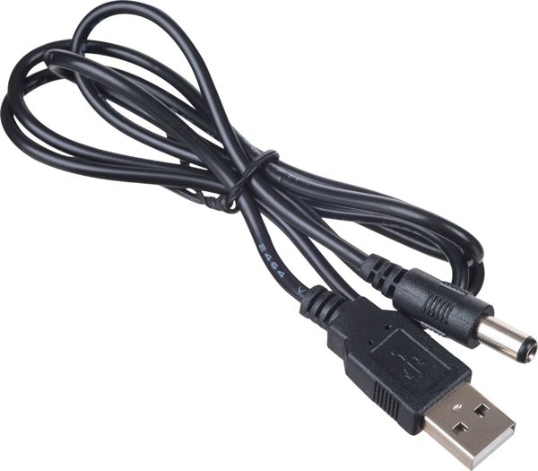 Akyga Καλώδιο Τροφοδοσίας USB-A σε DC 5.5 x 2.5 mm, 0.8m, Μαύρο (AK-DC-04)