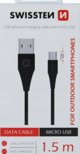Kabel USB Swissten USB-A - microUSB 1.5 m Czarny (71504303)