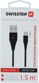 Καλώδιο USB Swissten USB-A σε Micro-USB 1.5m, Μαύρο