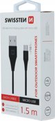 Καλώδιο USB Swissten USB-A σε Micro-USB 1.5m, Μαύρο