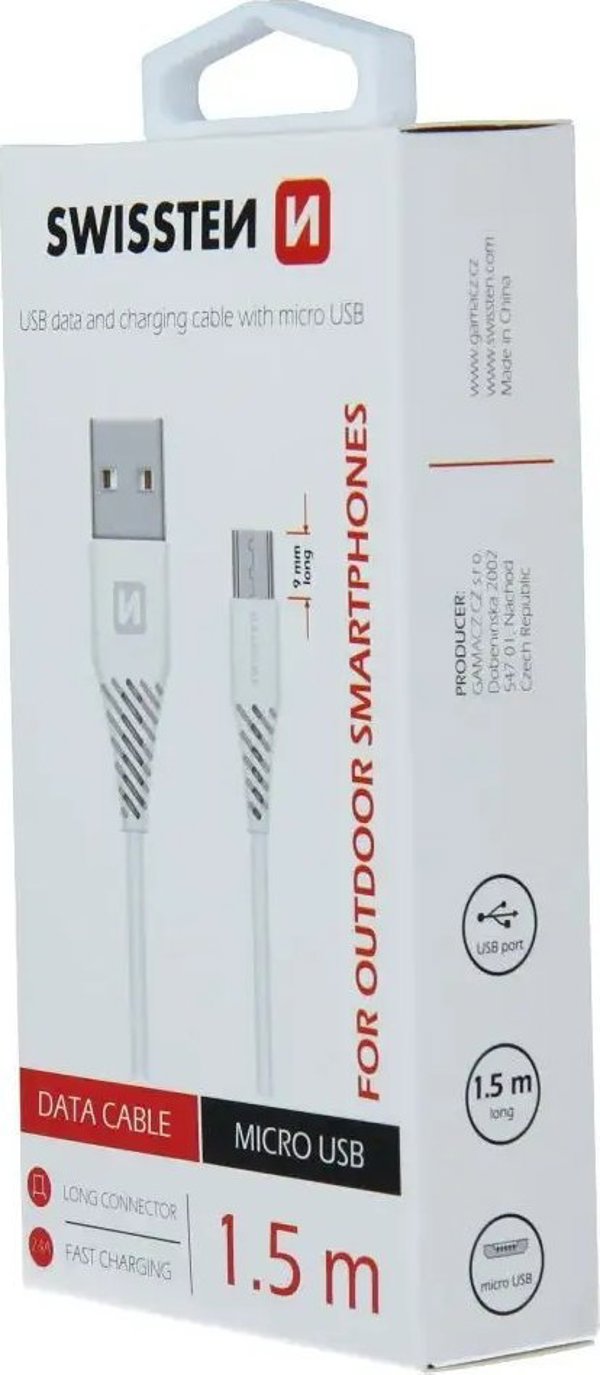 Kabel USB Swissten USB-A - microUSB 1.5 m Czarny (71504303)