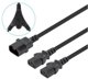 Kabel zasilajacy Manhattan kabel czarny 1,8 m C14 panel 2 x C13