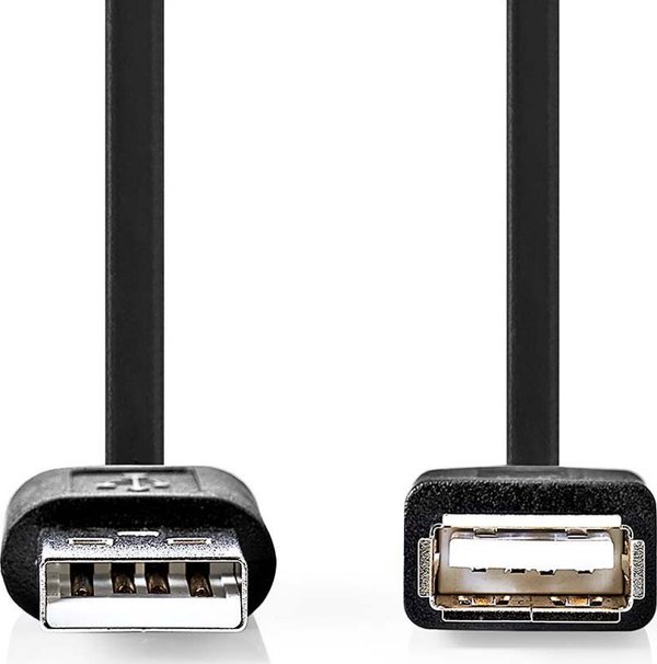 Kabel USB Nedis USB-A - USB-A 1 m Czarny (CCGL60010BK10)