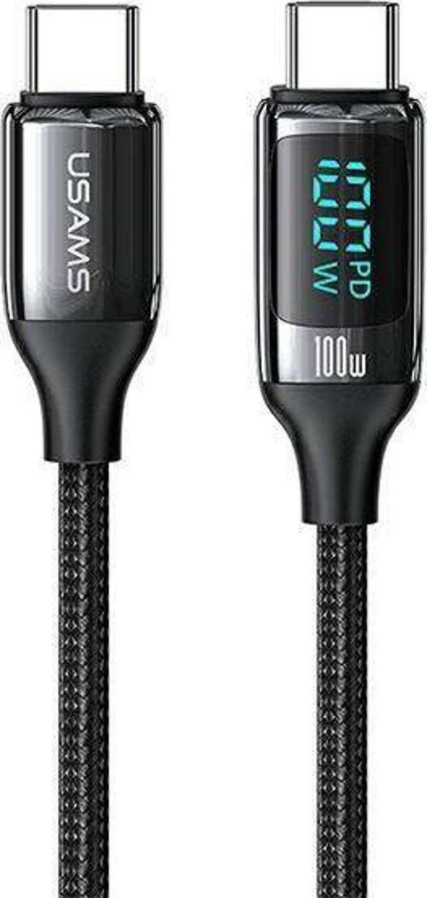Kabel USB Usams USB-C - USB-C 1.2 m Czarny (6958444975450)