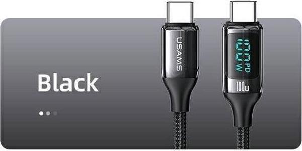 Kabel USB Usams USB-C - USB-C 1.2 m Czarny (6958444975450)