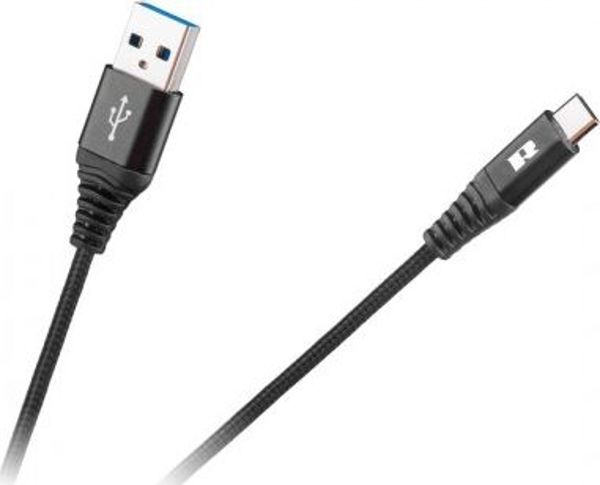 Καλώδιο USB Rebel USB-A - USB-C 0.5 m Μαύρο (RB-6001-050-B)