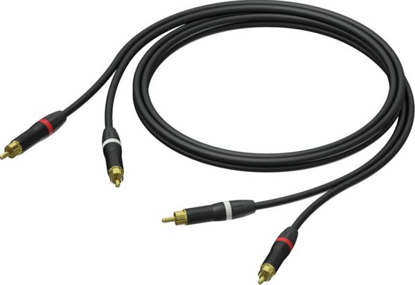 Καλώδιο Procab PRA800 RCA Male σε RCA Male 1.5m - Μαύρο, Επαγγελματικό Καλώδιο Ήχου