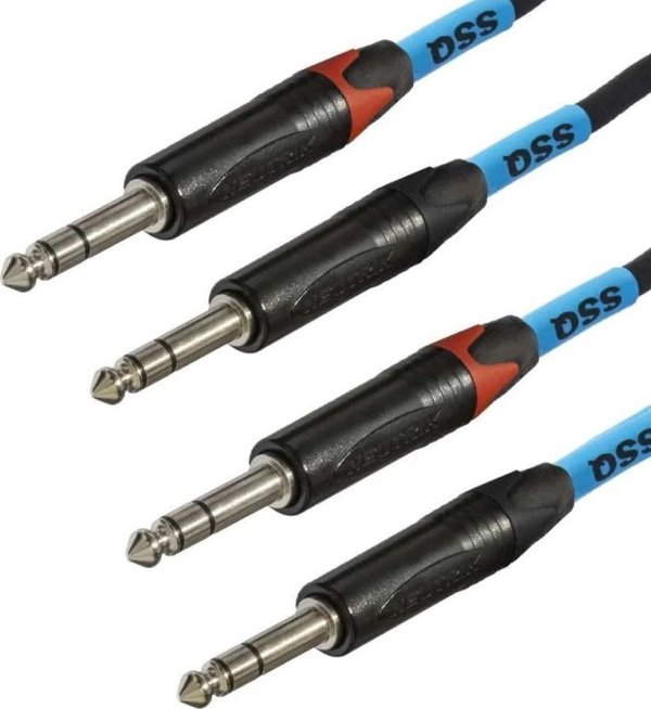 Kabel SSQ SSQ JSJS3 PRO - 2x jack stereo 6,3mm - 2x jack stereo 6,3mm NEUTRIK