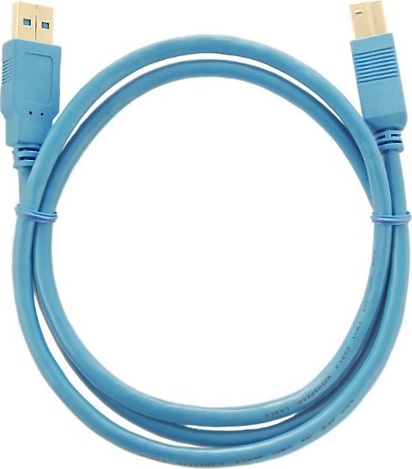 Kabel USB Qoltec USB-A - USB-B 1 m Niebieski (5901878523088)