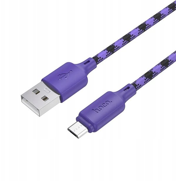 Kabel USB A do Micro USB Hoco 2,4A 1 m X116 gradient fioletowy
