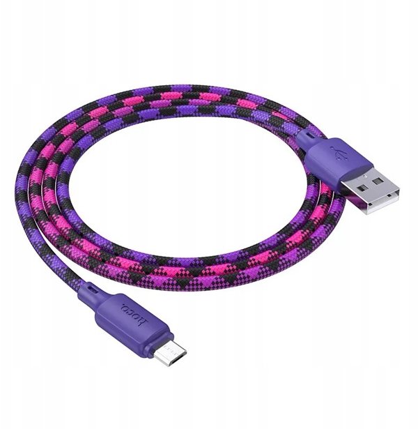 Kabel USB A do Micro USB Hoco 2,4A 1 m X116 gradient fioletowy