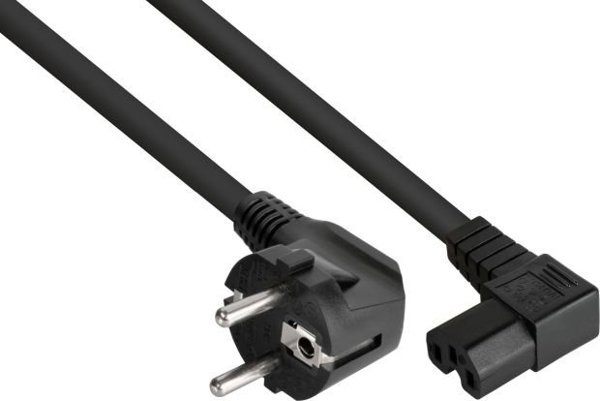 Kabel zasilajacy Alcasa Kabelmeister SK0151-S010 kabel zasilajace Czarny 1 m Wtyczka zasilajaca typu E+F IEC C15