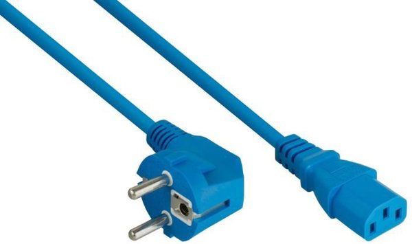 Kabel zasilający Alcasa Kabelmeister Wtyczka Schuko (kątowa 90°) do C13 niebieski 0,5m (SK0130-B005)