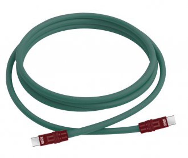 Kabel Newell USB-C - USB-C 100 W, 2 m, silikonowy, zielono-bordowy