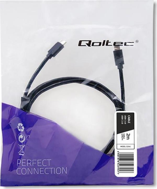 Kabel USB Qoltec USB-C - USB-C 2.5 m Czarny (52352)