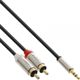 InLine Καλώδιο Ήχου 3.5mm Male σε 2x RCA Male, 5m, Slim Design, Επίχρυσες Επαφές, Ασημί