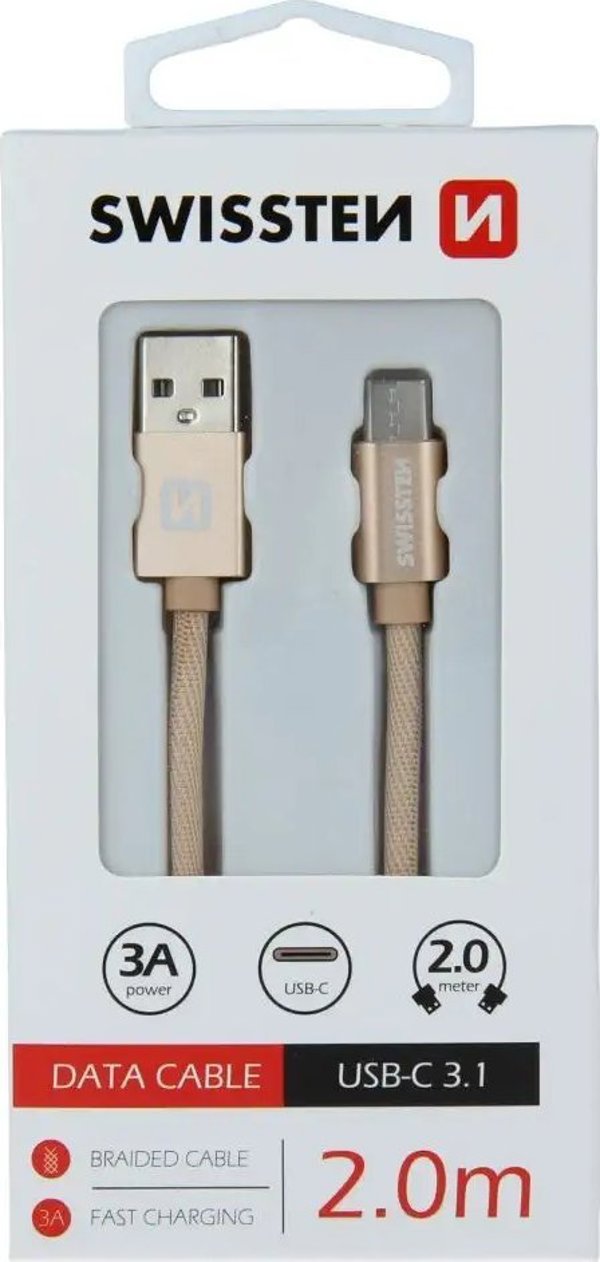 Καλώδιο USB Swissten USB-A σε USB-C 2m, Μπλε - 71521308