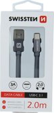 Kabel USB Swissten USB-A - USB-C 2 m Niebieski (71521308)