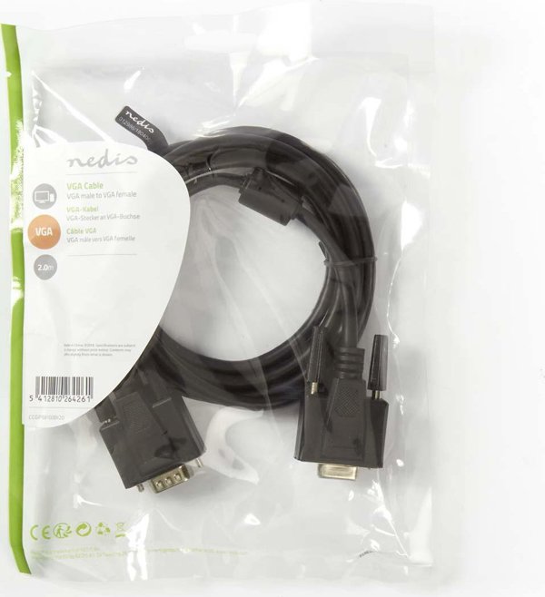 Kabel Nedis Nedis CCGP59100BK20 kabel VGA Czarny