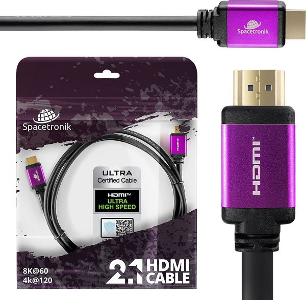 Spacetronik HDMI 2.1 Καλώδιο SH-SPR015 8K, 48Gbps, 1.5m - Μαύρο