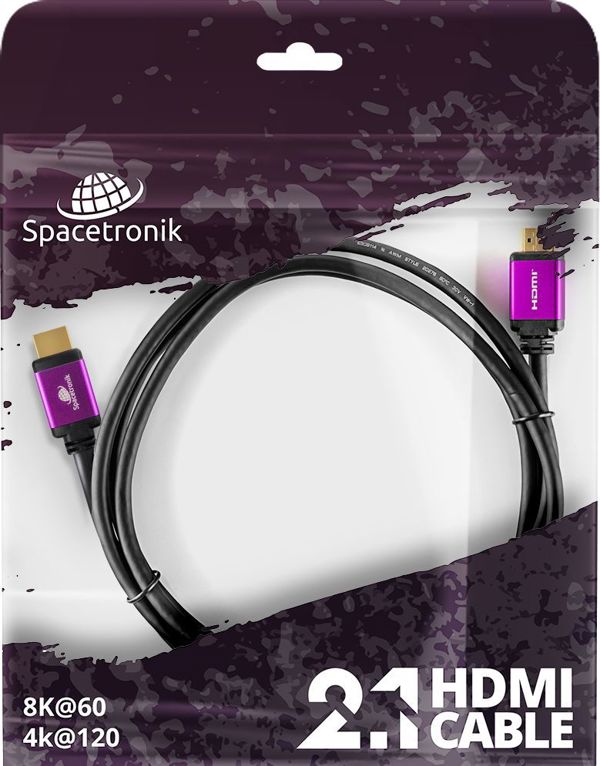 Spacetronik HDMI 2.1 Καλώδιο SH-SPR015 8K, 48Gbps, 1.5m - Μαύρο