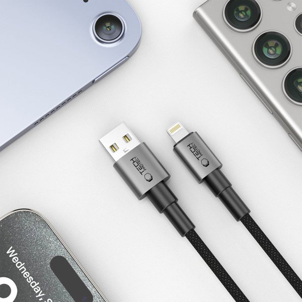 Καλώδιο USB Tech-Protect USB-A - Lightning 2 m Γκρι (5906302380862)