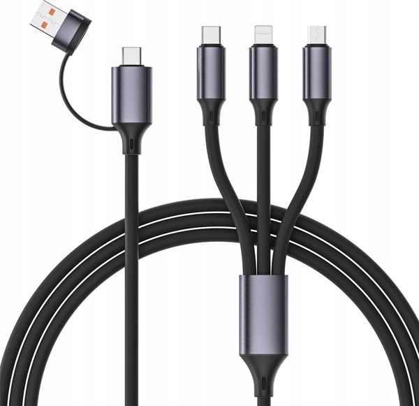 Gembird Καλώδιο USB 4 σε 1 (USB-A/USB-C/8-pin/MicroUSB) 1.5m, Μαύρο