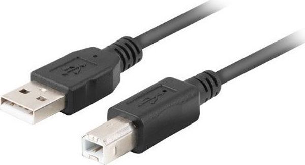 Καλώδιο USB Lanberg USB-A σε USB-B 2.0, 1m, με Πυρήνα Φερρίτη, Μαύρο (CA-USBA-15CU-0010-BK)