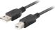 Καλώδιο USB Lanberg USB-A σε USB-B 2.0, 1m, με Πυρήνα Φερρίτη, Μαύρο (CA-USBA-15CU-0010-BK)